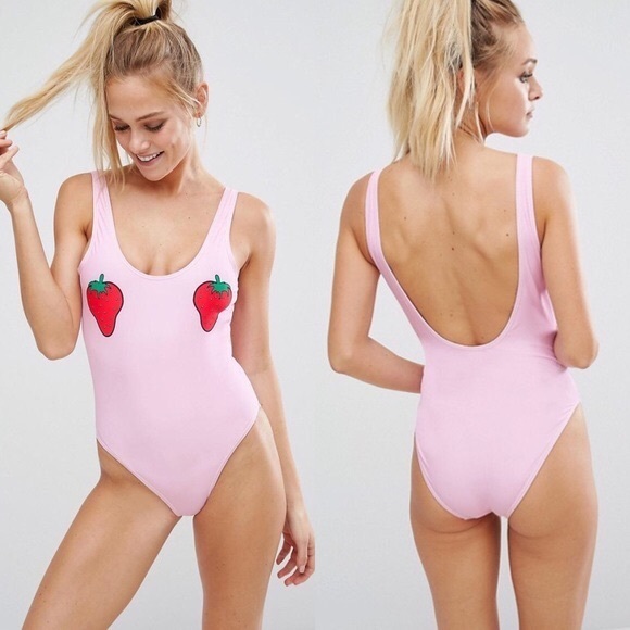 Free People Other - Brand New Boohoo Strawberry one-piece Free People Other - Brand New Boohoo Strawberry one-piece